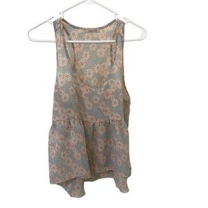 3/$15 ambiance y2k 90s floral turquoise mauve sleeveless oversized top